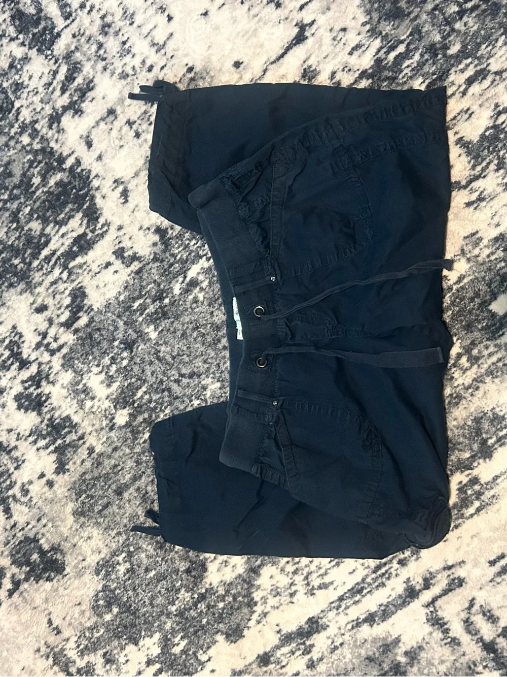 Maurice’s Women’s Navy Cargo Capri Shorts with Drawstring Waist Size L